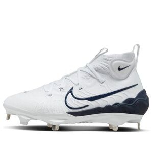 10.5 Mens Nike Alpha Huarache NXT Metal Baseball Cleats White Navy DJ6517-103